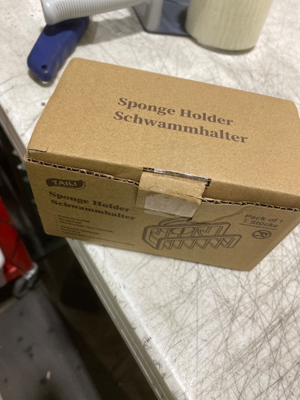 Photo 1 of TAILI Sponge Holder for Kitchen Sink with Strong Suction Cup, Removable Sponge Holder, Rustproof Aluminum Sink Caddy for Sponges, Dish Brush - Silver