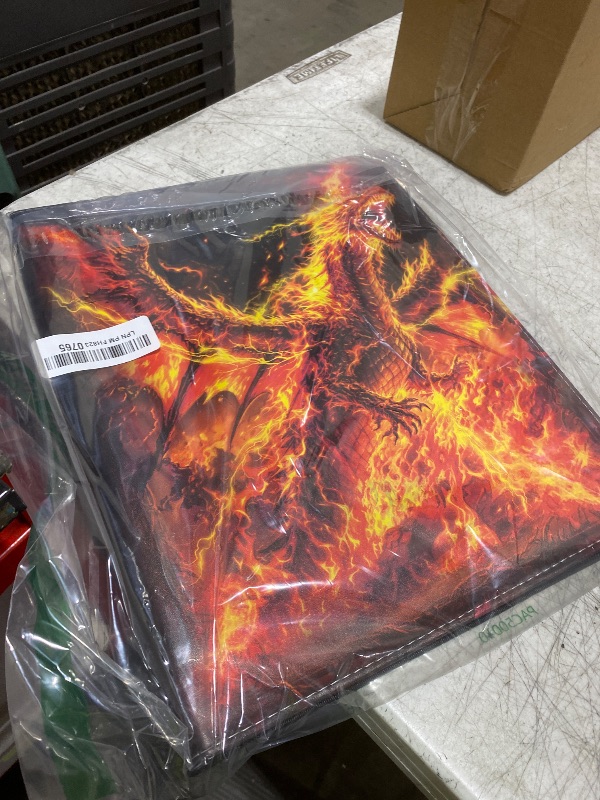 Photo 1 of 1008 Card Binder 9 Pocket, 3-Ring Trading Card Binder with 56 Page Removable Sleeves, High Storage Waterproof Trading Card Holder Collection Card Album Carrying Organizer Case for MTG TCG Cards -Fire