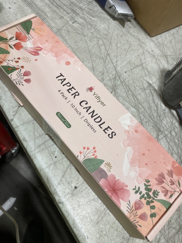 Photo 1 of 10 Inch Gradient-red Taper Candles, 4 Packs Unscented Candlesticks for Dinner, Wedding, Valentine’s Day and Home Decoration, Dripless and Smokeless, 8-10 Hours Burn