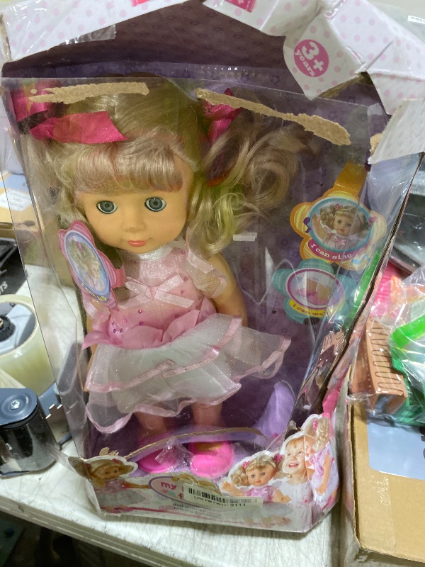 Photo 1 of POCO DIVO Princess Walking Doll 12" Interactive Vinyl Toy Baby Sonic Control Cuddly Girl Singing Talking Blonde Fashion Beauty with Blinking Eyes