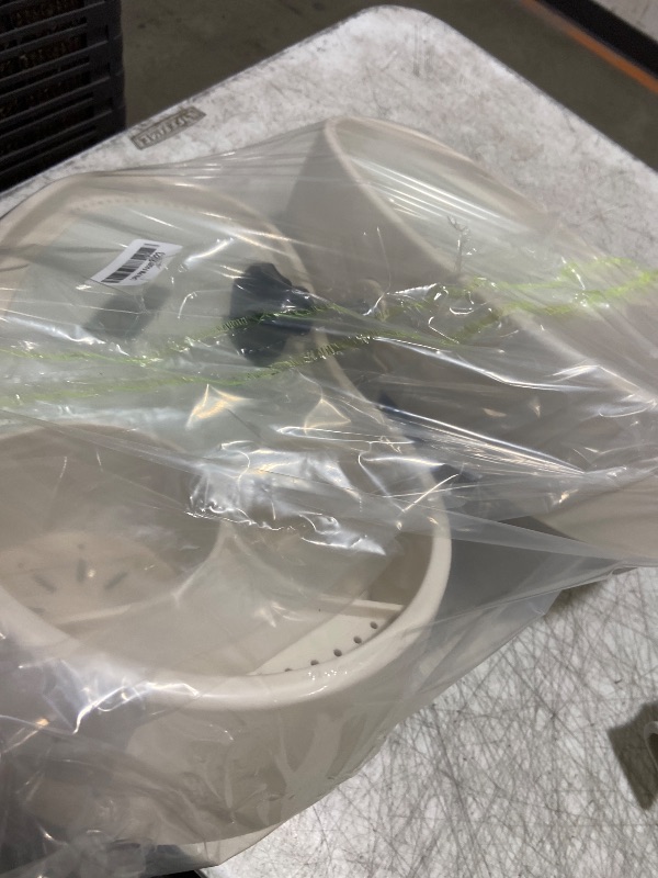 Photo 1 of Geelin 2 Pcs Hot Tub Table Tray, Adjustable Aboveground Bathtub Tray with 2 Cup Holder, Between 2'' to 7.5'' Nonslip Hot Tub Accessories Shelf Drinks Snacks Phone Holder for Spa Bathtub (Ivory White)