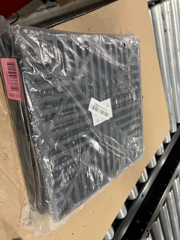 Photo 1 of (2-Pack) Calvana Square Drain Grate, Compatible with NDS 1211G, Diamond Design for 12-Inch Catch Basins, Risers, and Low Profile Adapters, Extra Reinforcement for Toughness, Polyethylene, Black