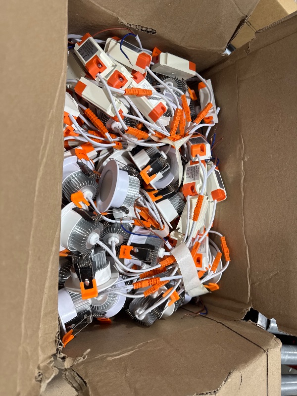 Photo 1 of LightingWill 2inch LED Dimmable Downlight, 3W COB Recessed Ceiling Light, Warm White 3000K-3500K, CRI80, 25W 220LM Halogen Bulbs Equivalent, White 40 pack