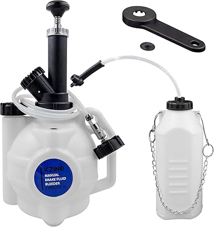 Photo 1 of KZINO 4L Manual Brake Fluid Bleeder Kit, One Person Brake Pressure Bleeder with Hand Pump for Most European Automotive Master Cylinder Bleeders, Brake Bleeder Vacuum Pump Kit