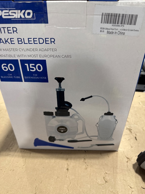 Photo 1 of KZINO 4L Manual Brake Fluid Bleeder Kit, One Person Brake Pressure Bleeder with Hand Pump for Most European Automotive Master Cylinder Bleeders, Brake Bleeder Vacuum Pump Kit