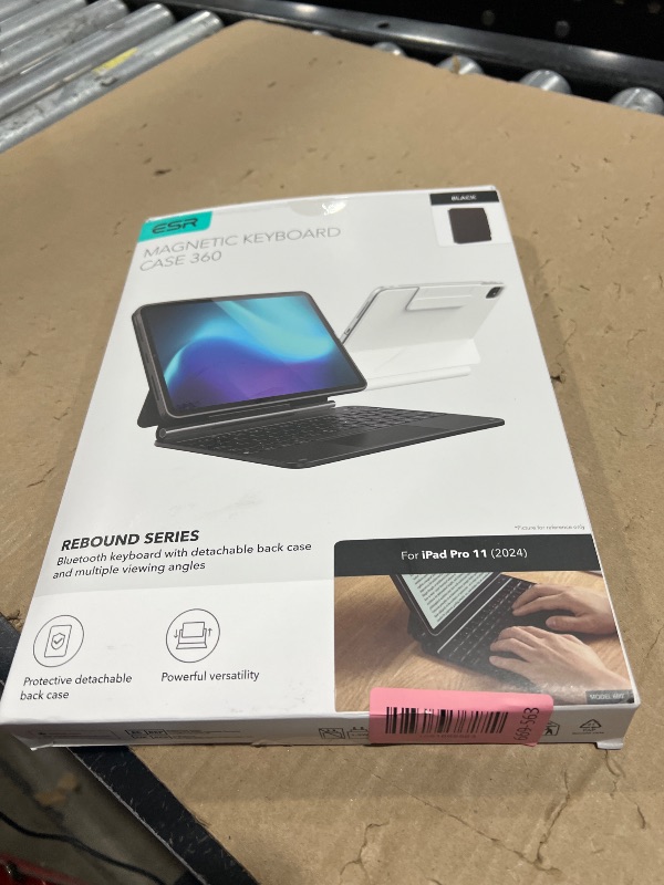 Photo 1 of ESR iPad Pro 11 Inch Case with Keyboard (M5/M4, 2025/2024), iPad Pro 11(5th) Keyboard Case with Easy-Set Magnetic Stand, Portrait/Landscape Modes, Removable Protective Case, Rebound 360 Series, Black