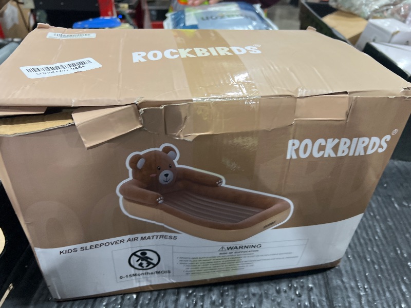 Photo 1 of ROCKBIRDS Inflating Toddler Travel Bed with Pump - 30-Second Setup, Portable Foldable Baby Mattress with Safety Rails for Hotel, Home, Camping & Sleepovers