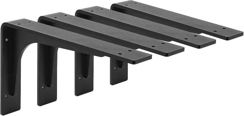 Photo 1 of 10"x 6"Shelf Bracket ,L Shelf Brackets,max Load 300lbs, Premium Alloy Metal Heavy Duty Shelf Bracket, high Strength Mounting Hardware Included, countertop Support,Corner Brace,Pack of 6.