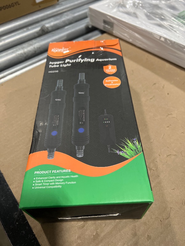 Photo 1 of hygger Aquarium U-V Light with Timer, 360° Protective Shield Clean Light for Green Water Clean, Amphibian Aquarium Lamp Bulb for Freshwater Saltwater Fish Tank and Aquarium (9W, 60-100 Gallon)