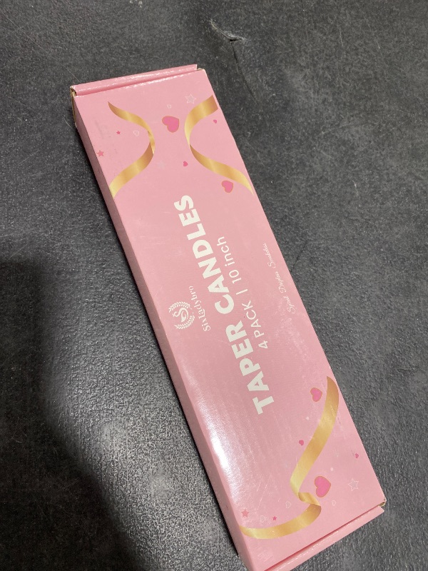 Photo 1 of 10 Inch Cream Spiral Taper Candles for Home Decoration, 4 Pack Red-Gradient Candlesticks for Dinner Party Wedding Holiday