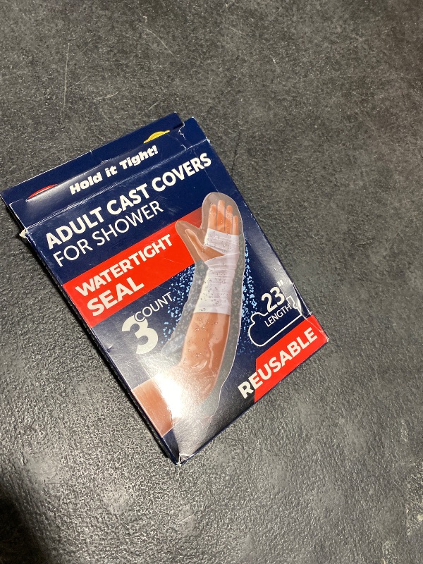 Photo 1 of 100% Waterproof Cast Covers for Shower Arm - Tight Seal - 3pk Adult Reusable Cast Protectors - Half Arm Bag Sleeves