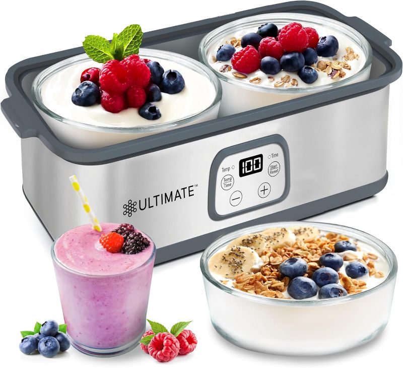 Photo 1 of Ultimate Probiotic Yogurt Maker with Adjustable Time & Temp Control - Make Trillions of Live Probiotics with Two 1-Quart Containers for Larger Batches - Greek Yogurt Maker - ULTIMATE L