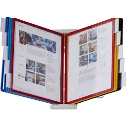 Photo 1 of Durable Instaview20 Pocket Expandable Desktop Reference System - Letter Size 10 Double-Sided Panels - Assorted Color Borders