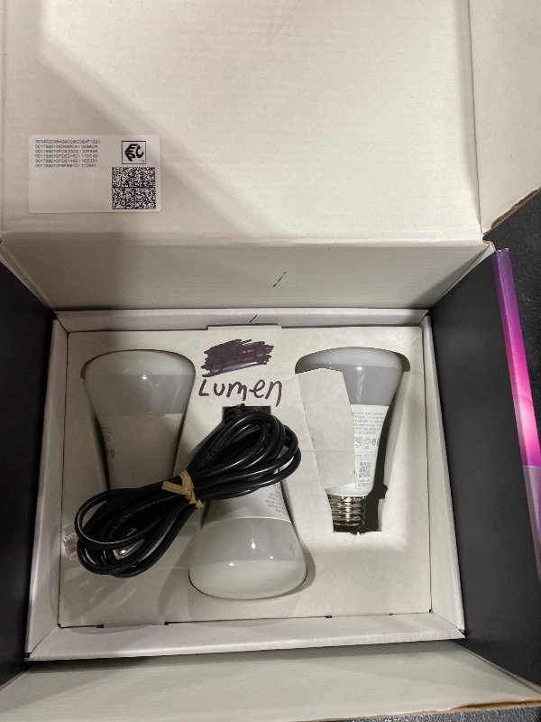 Photo 1 of Philips Hue Starter Kit: Bridge Pro + 4 A19 E26 Smart Bulbs, White & Color Ambiance, Dimmable, Smart Light Hub, Works with Apple Home, Alexa, Google, Samsung SmartThings