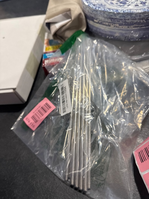 Photo 1 of Set of 10 Stainless Steel Straws, HuaQi Straight Reusable Drinking Straws 10.5'' Long 0.24‘’ Dia for 30 oz Tumbler and 20 oz Tumbler, 2 Cleaning Brush Included (10 Straight Straw + 2 Brushes?