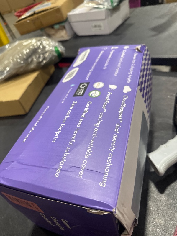 Photo 1 of C CUSHION LAB Deep Sleep Pillow, Patented Ergonomic Contour Design for Side & Back Sleepers, Orthopedic Cervical Shape Gently Cradles Head & Provides Neck Support & Shoulder Pain Relief - Calm Grey