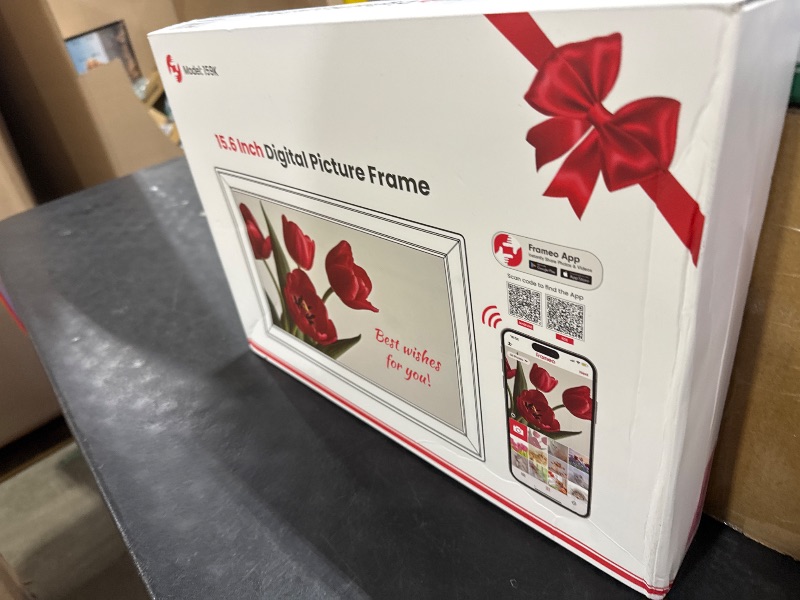 Photo 1 of 64GB 15.6" Frameo Digital Picture Frame WiFi, Large Electronic Photo Frames 1920 x 1080 IPS FHD Touch Screen, Send Photos from Your Phone from Anywhere, Best Gifts for Parents and Grandparents