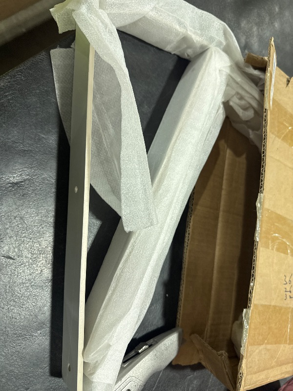 Photo 1 of White Floating Shelf Bracket 14 Inch, 8 Pack Heavy Duty Shelf Brackets, Black Wall Shelf Bracket for DIY Decorative with Mounting Hardware