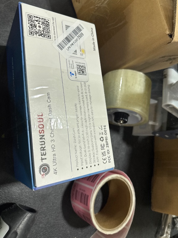 Photo 1 of TERUNSOUl 4K+4K+1080P Dash Cam Front and Rear with Cabin, Free 128GB Card Included, WiFi 6 - up to 20MB/s, IR Night Vision, Built-in GPS, G-Sensor, 170°Wide Angle, 24H Parking Mode, Support 512GB Max