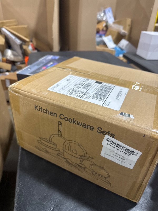 Photo 1 of Astercook 21 Pcs Pots and Pans Non Stick Ceramic Cookware Set, Detachable Handles, RV Kitchen Cooking Set, Oven Safe, Induction Ready, Stackable, Pink