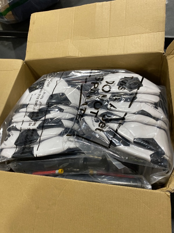 Photo 1 of Leyndo 24 Pcs Deflated Soccer Balls Size 5 Bulk with Pumps Deflated Soccer Balls with Pump Needles Set Christmas Operation Gifts for Adults Donation Charity Train Practice Game (White Black)