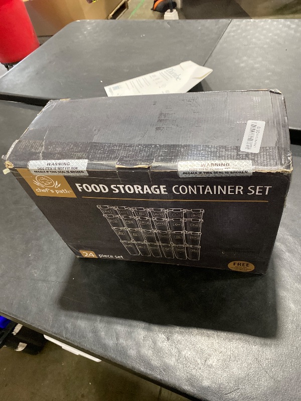 Photo 1 of **DAMAGE, INCMPLETE** Airtight Food Storage Container Set - 24 Piece, Kitchen & Pantry Organization, BPA-Free, Plastic Canisters with Durable Lids Ideal for Cereal, Flour & Sugar - Labels, Marker & Spoon Set