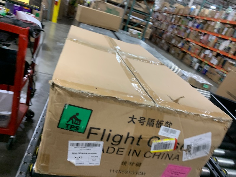 Photo 1 of Diandian Cable Trunk Road Case with Wheels and Divider, 44" x 22" x 24" Stackable Heavy Duty ATA Rolling Utility Road Case, for Pro Audio & DJ Equipment Storage, Transport for Touring with Casters