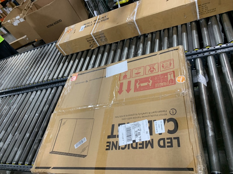 Photo 1 of TETOTE LED Lighted Medicine Cabinet with Lights 30 x 26 Recessed or Surface Mount Cabinet Mirror for Bathroom Wall, 2 Door Tempered Glass Led Vanity Cabinet, Outlets & USB, 3-Color Dimming, Anti-Fog