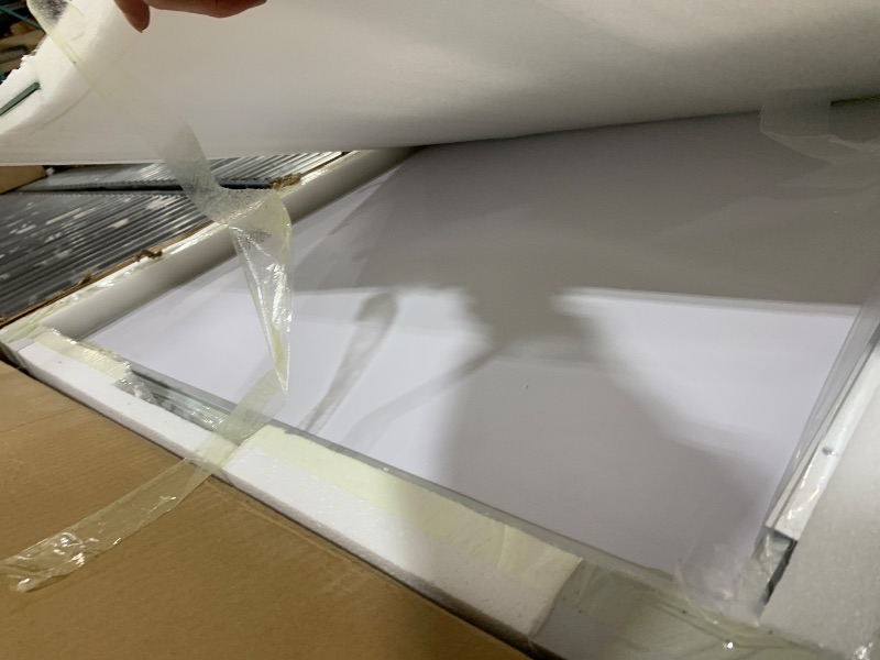 Photo 1 of TETOTE LED Lighted Medicine Cabinet with Lights 30 x 26 Recessed or Surface Mount Cabinet Mirror for Bathroom Wall, 2 Door Tempered Glass Led Vanity Cabinet, Outlets & USB, 3-Color Dimming, Anti-Fog