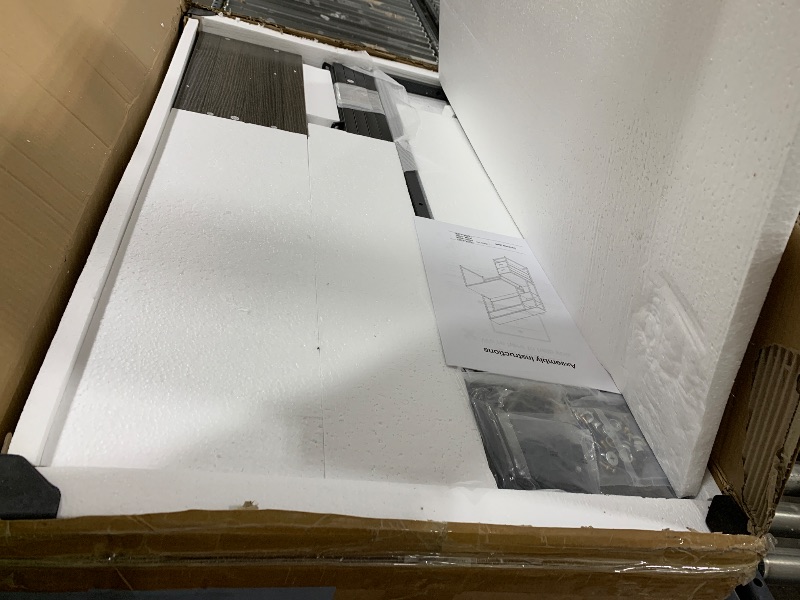 Photo 1 of desk -unknown if missing pieces ------------Tribesigns 78.74’’ Two Person Desk with 2 Drawers, Long Double Computer Desk Gaming Table with Shelves, Industrial Study Writing Table Workstation for Home Office, White