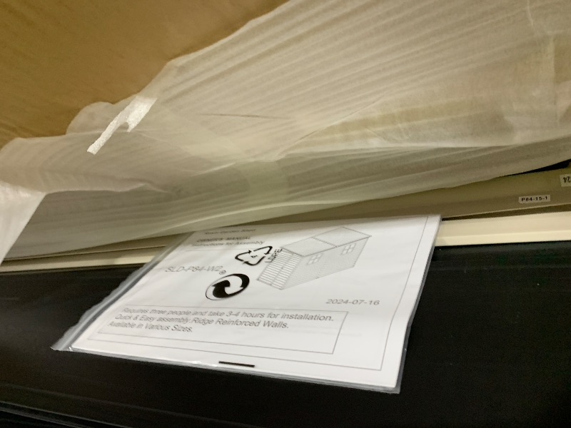 Photo 1 of 8x4ft Outdoor Resin Garden Shed with Floor and 2 Windows, Plastic Patio Outdoor Storage Shed with Lockable Door for Garden Tools, Bicycles, Trash Cans