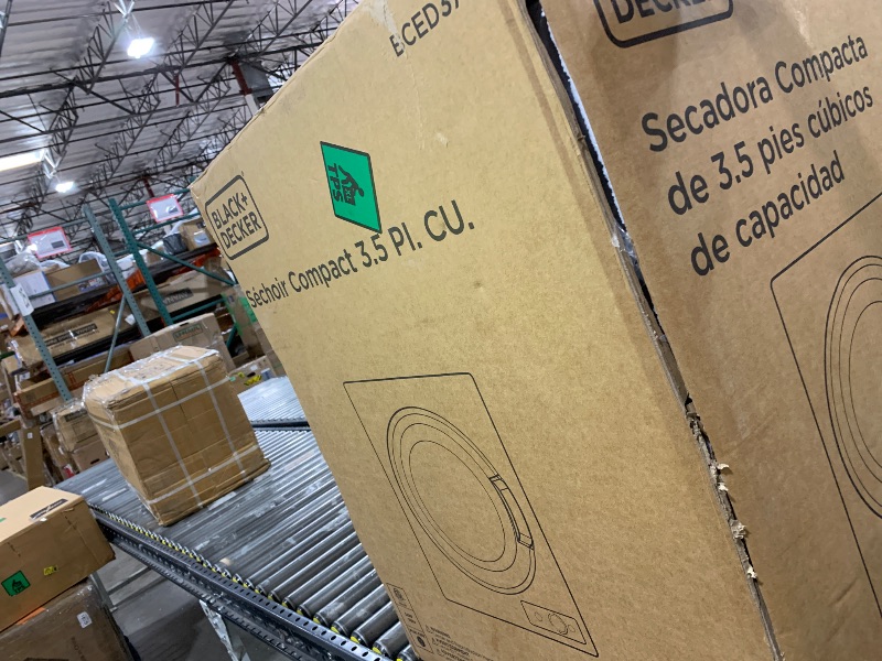 Photo 1 of BLACK+DECKER BCED37 Compact Dryer for Standard Wall Outlet, Small, 4 Modes, Load Volume 13.2 lbs., White