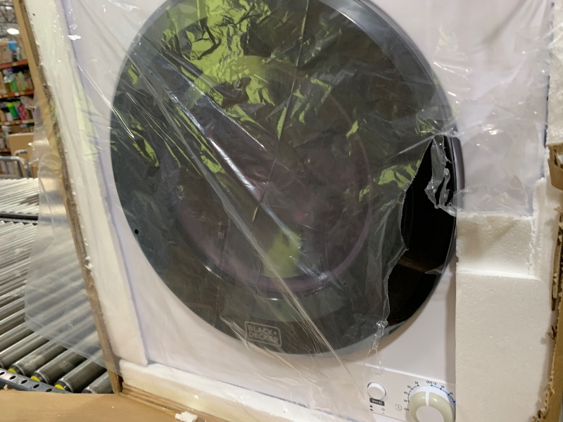 Photo 1 of BLACK+DECKER BCED37 Compact Dryer for Standard Wall Outlet, Small, 4 Modes, Load Volume 13.2 lbs., White