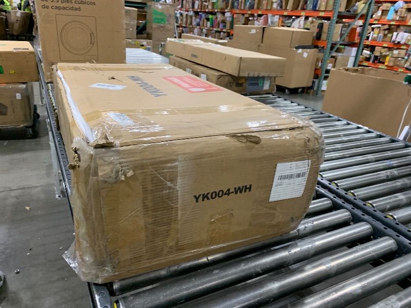 Photo 1 of KAMABOKO White Modern Vanity Desk with Mirror & Lights, Makeup Vanity Table with 4 Drawers, 1 Glass Cabinet, 3 Lighting Color Adjustable, Girls Dressing with Stools for Bedroom
