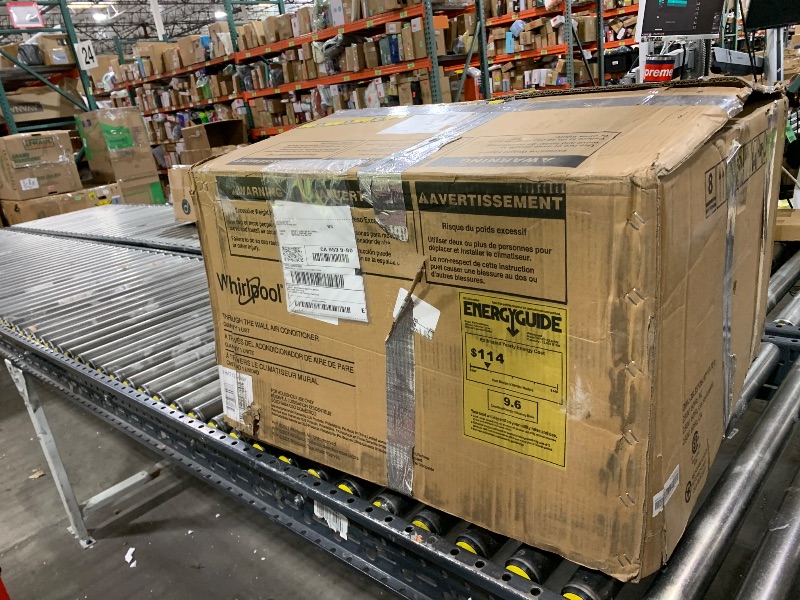 Photo 1 of Whirlpool New 12 000 BTU 115V up to 550 Sq Ft Through the Wall Air Conditioner with Supplemental Heat White WHAT122-HAW
