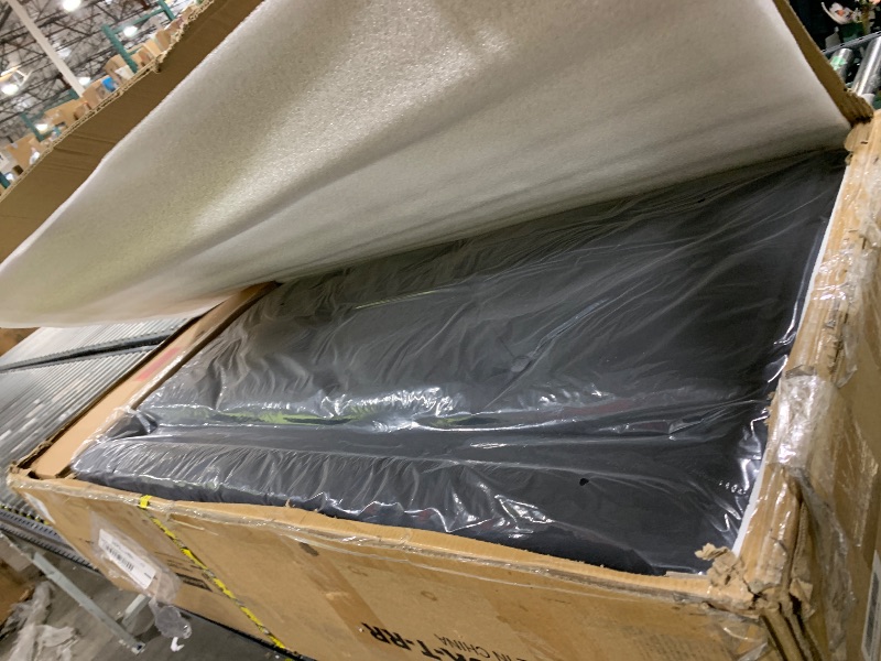 Photo 1 of Rolanstar Twin Bed Frame with LED Lights and Charging Station, PU Leather Bed with Drawers, Wooden Slats, Noise Free, Easy Assembly, Black