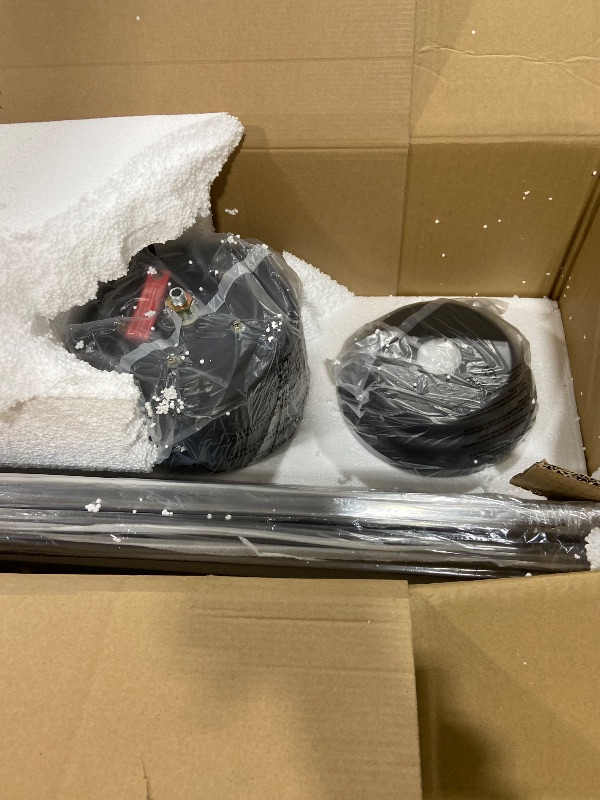 Photo 1 of WINGBO Black Industrial Ceiling Fan No Light 120", 9 Aluminum Blades, 6 Speed Remote Control, Reversible DC Motor, for Home and Commercial Use, Living Room/Shop/Warehouse