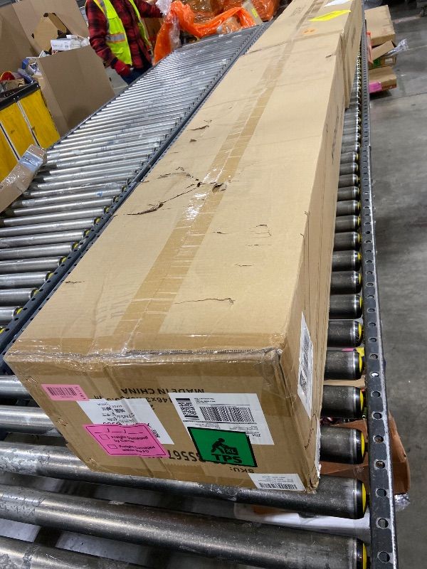 Photo 1 of WINGBO Black Industrial Ceiling Fan No Light 120", 9 Aluminum Blades, 6 Speed Remote Control, Reversible DC Motor, for Home and Commercial Use, Living Room/Shop/Warehouse