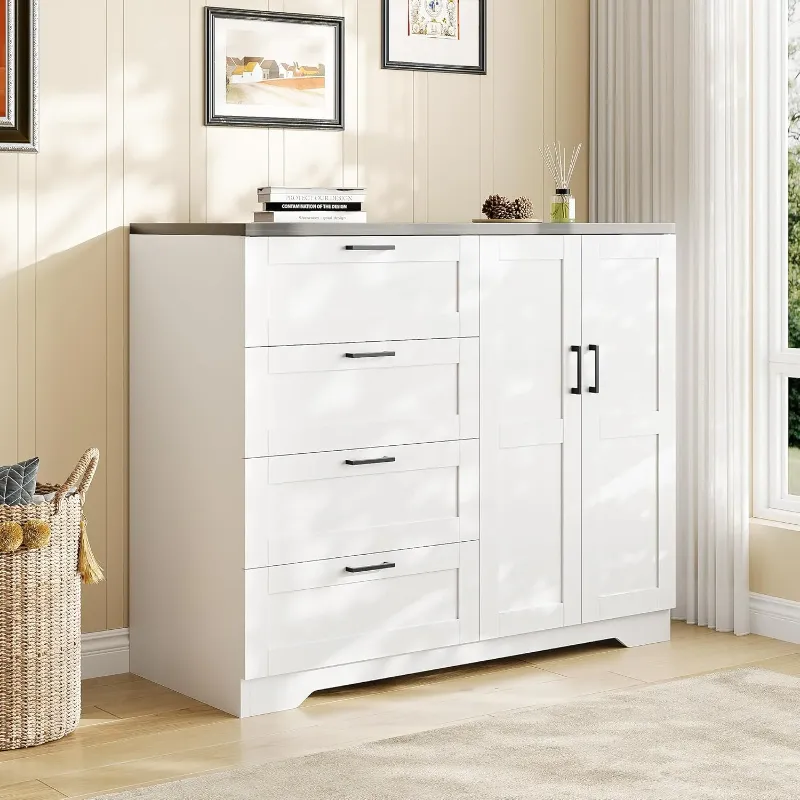 Photo 1 of Garvee Wardrobe Closet with Drawers 43.3 in Wardrobe Armoire Closet with 4 Drawers and Hanging