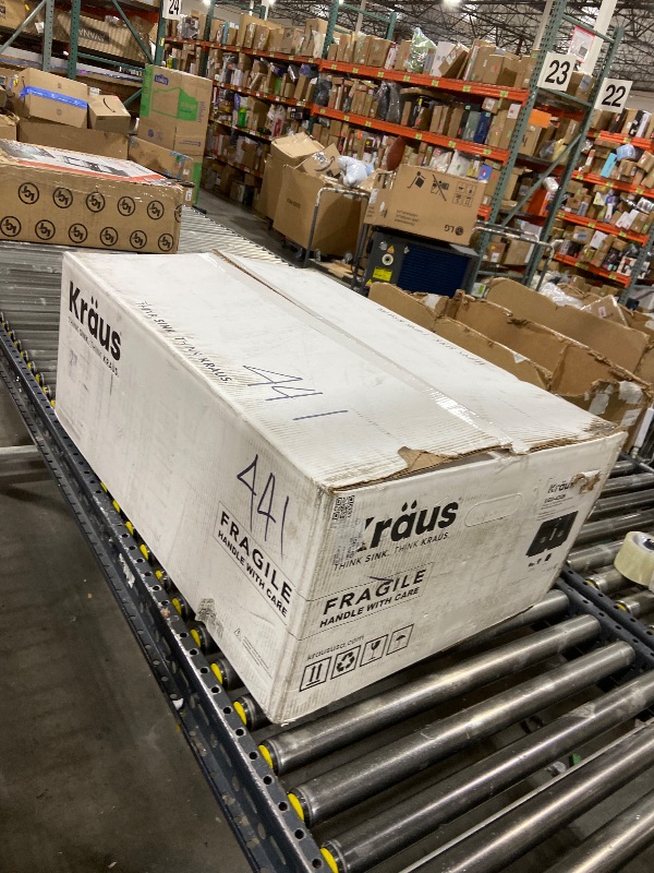 Photo 1 of KRAUS Quarza 33-inch Drop-In/Undermount 50/50 Double Bowl Granite Kitchen Sink in Black Onyx, KGD-433B