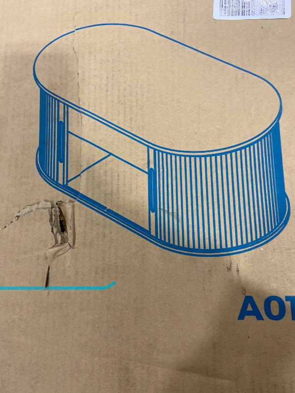 Photo 1 of Linsy Home Lift Top Fluted Coffee Table with Storage, Mid-Century Coffee Table for Living Room with Sliding Tambour Door, Oak