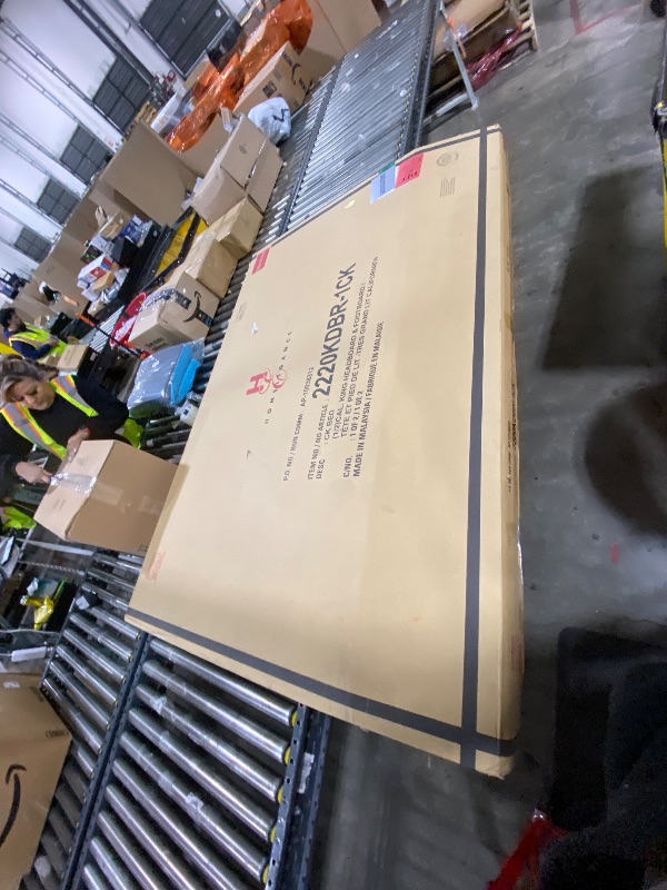 Photo 1 of Homelegance Lorenzi Faux Leather Upholstered Platform Bed, Cal King, Brown