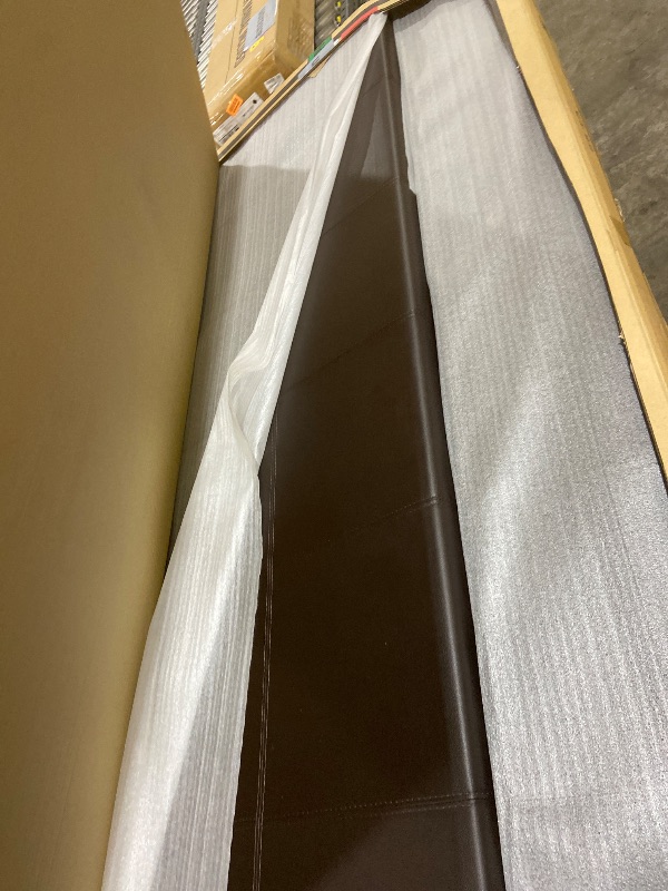 Photo 1 of Homelegance Lorenzi Faux Leather Upholstered Platform Bed, Cal King, Brown