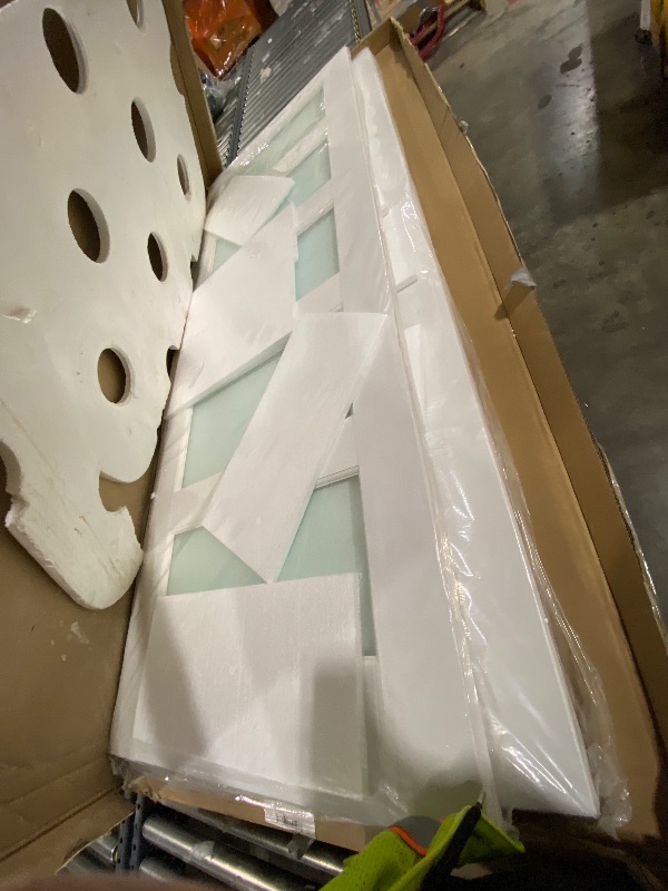 Photo 1 of SMARTSTANDARD 5-Panel Frosted Glass Interior Door Slab, (24" x 2) x 80" Slab Door for Pantry Pocket Laundry Bathroom French, Solid Core Pre-Assembled Panel Without Hardware, White