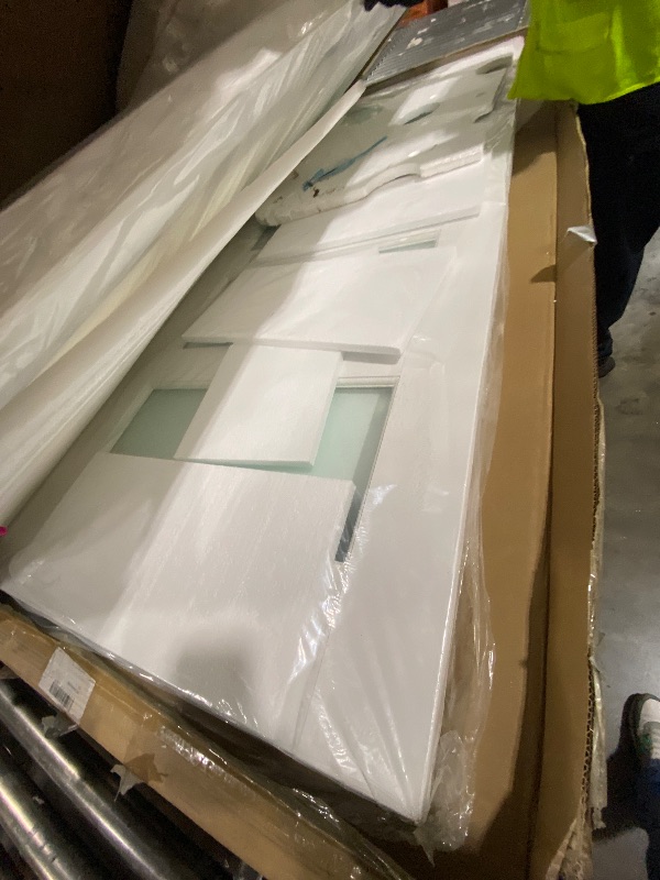 Photo 1 of SMARTSTANDARD 5-Panel Frosted Glass Interior Door Slab, (24" x 2) x 80" Slab Door for Pantry Pocket Laundry Bathroom French, Solid Core Pre-Assembled Panel Without Hardware, White