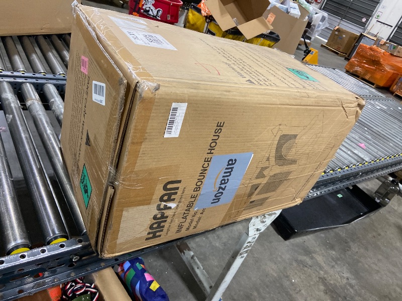 Photo 1 of Hapfan Inflatable Bounce House for Big Kids, 15ft x 12ft Large Outdoor Bouncy Castle with Wider Slide & Basketball Hoop, Great for Birthday Party, Blower Included, Holds 6 Kids 600lbs (Yellow)