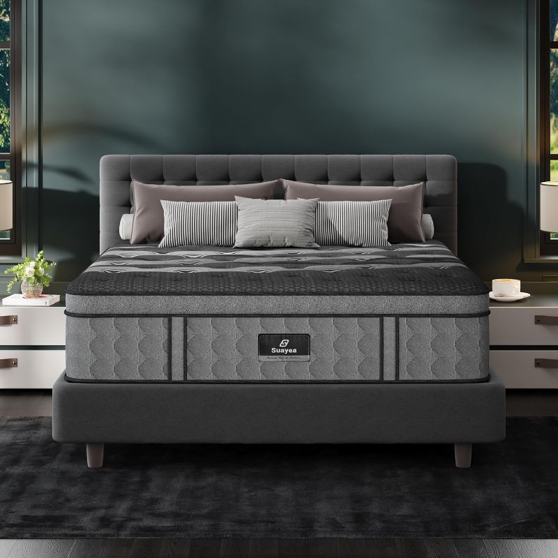 Photo 1 of King Mattress, 14 Inch King Size Mattress in a Box, Firm Pocket Spring and Gel Memory Foam for Superior Comfort, Pressure Relief, Strong Edge Support