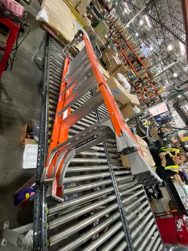 Photo 1 of Louisville Ladder 4-Foot Fiberglass Platform Step Ladder, 300-Pound Load Capacity, Type IA, FXP1704