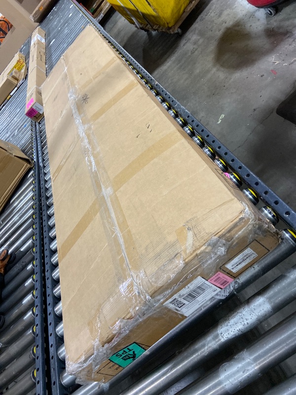 Photo 1 of King Size Bed Frame with Fabric Upholstered Headboard, Platform Bed with Wooden Slats Support, Fully Mattress Foundation, Box Spring Optional, Easy Assembly