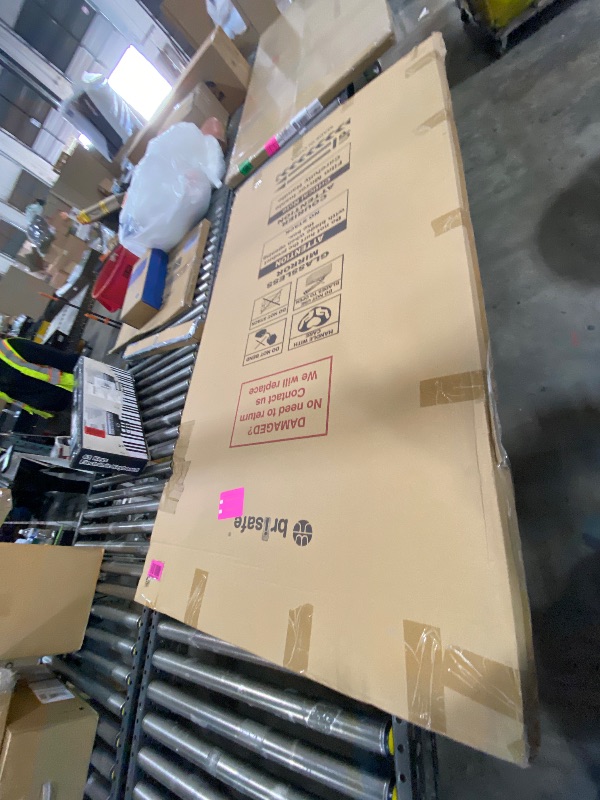 Photo 1 of brisafe 60" x 20" Full Length Rolling Floor Mirror on Lockable Wheels, Rectangular Shatter-Resistant Safety Glass, for Home Dance Studio & Yoga, Black Metal Frame and Stand